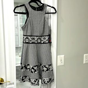 Teeze Me Black & White Fit & Flare Print Dress Size 5/6